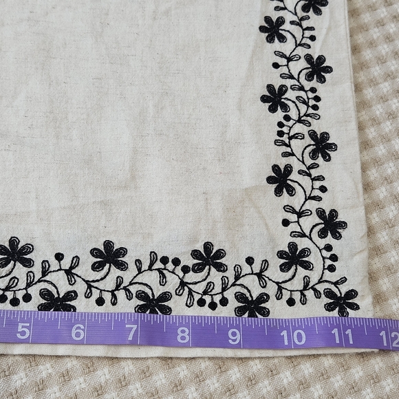 Nobody's Child Oatmeal Black Floral Embroidered Wide Leg Pull On Shona Trousers - Picture 15 of 15